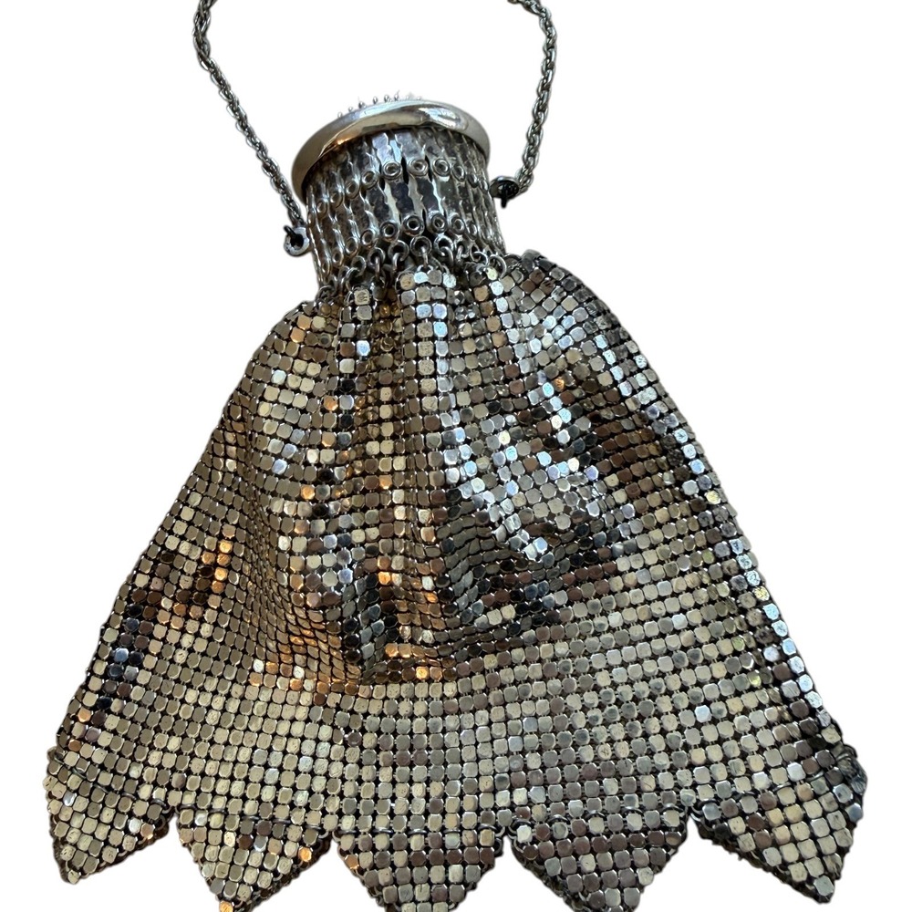 Vintage Whiting & Davis Mesh Purse Flapper Beggar's Bag Expandable Gate Top